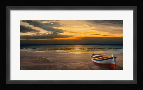 Framed Tramonto sulla Battigia Print