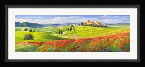 Framed Verso il Borgo in Toscana Print
