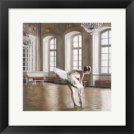 Framed Rehearsing Ballerina Print
