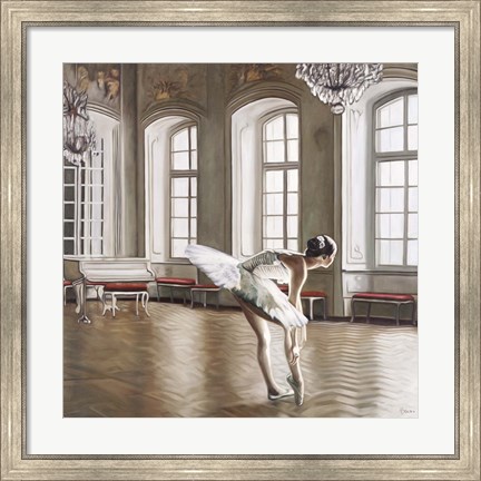 Framed Rehearsing Ballerina Print