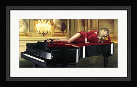 Framed Piano Lady Print