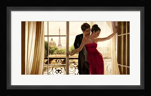 Framed Lovers in Paris Print