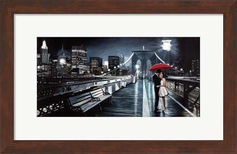 Framed Kissing on Brooklyn Bridge II Print