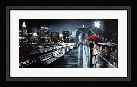 Framed Kissing on Brooklyn Bridge II Print
