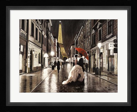 Framed Kissing in Paris Print