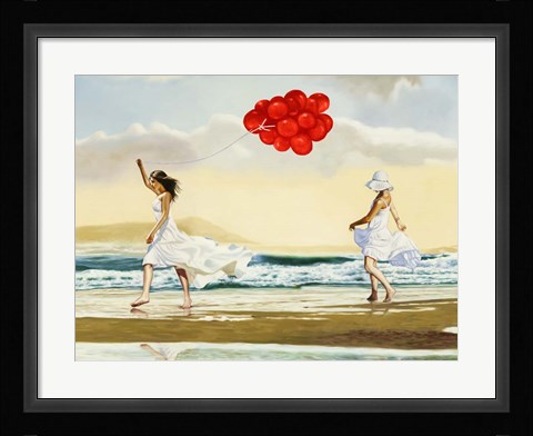 Framed Collecting Waves II (Detail) Print