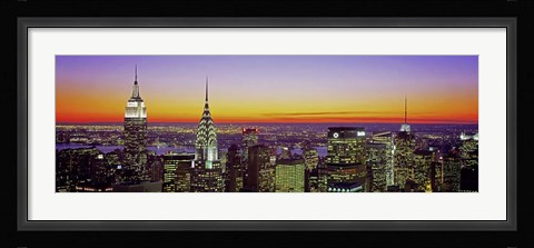 Framed Midtown Manhattan at Sunset, NYC Print