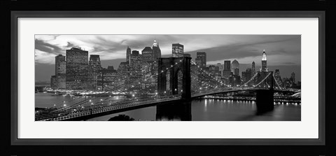 Framed Brooklyn Bridge and Skyline Print