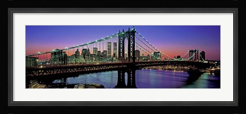 Framed Manhattan Bridge and Skyline Print