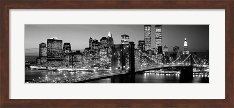 Framed Brooklyn Bridge to Manhattan Print