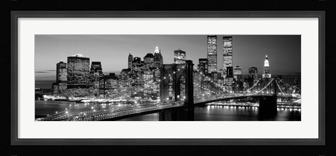Framed Brooklyn Bridge to Manhattan Print
