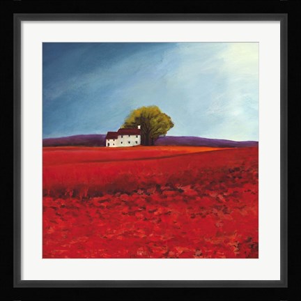 Framed Field of Poppies (Detail) Print