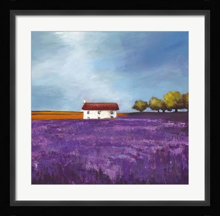 Framed Field of Lavender I Print