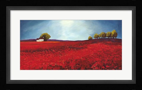 Framed Field of Poppies Print