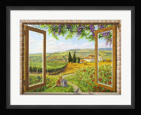 Framed Finestra sulla Campagna Print