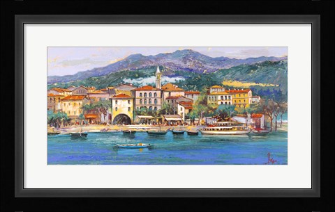 Framed Paese sul Lago I Print