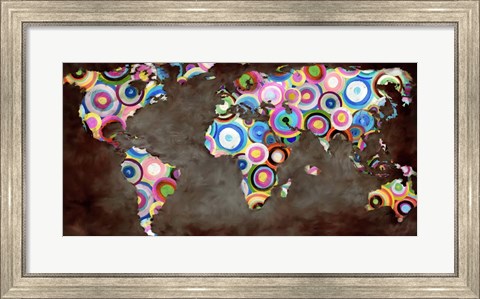 Framed World in Circles Print