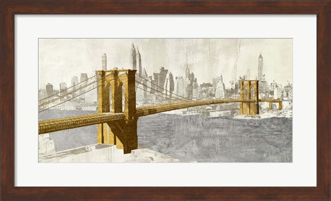 Framed Gilded Brooklyn Bridge Print