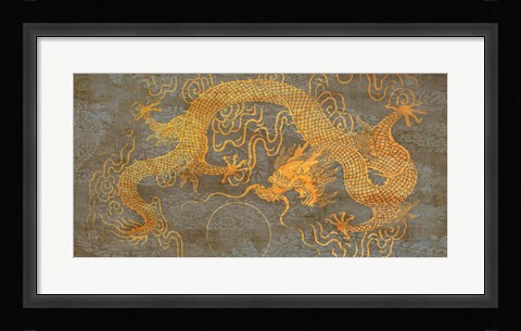 Framed Golden Dragon Print