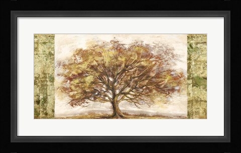 Framed Golden Tree Panel Print