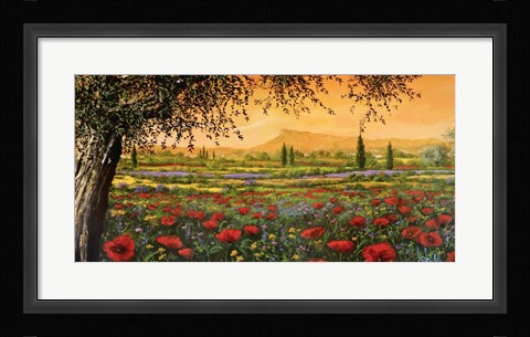 Framed Pianura in Fiore I Print