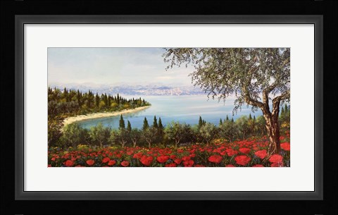 Framed Papaveri sulla Baia Print