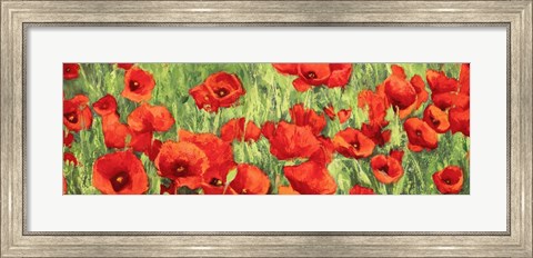 Framed Poppy Field (Detail) Print