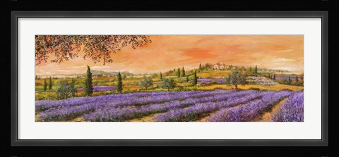 Framed Filari di Lavanda Print