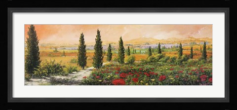 Framed Il Viale dei Cipressi Print