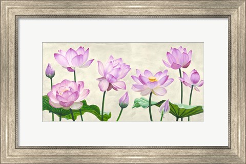 Framed Lotus Flowers Print