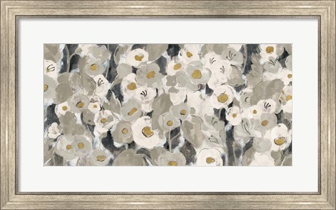 Framed Velvety Florals Neutral Print