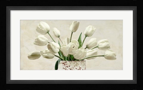 Framed Bouquet Blanc Print