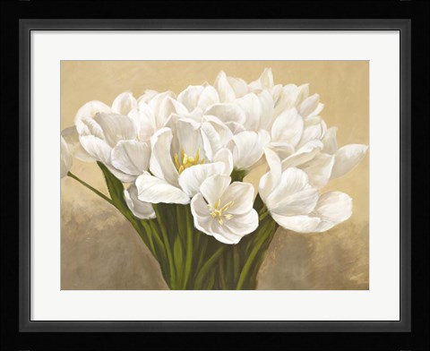 Framed Tulipes Blanches Print