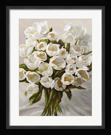 Framed Bouquet Blanc Print
