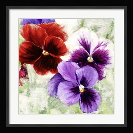 Framed Pansies I Print