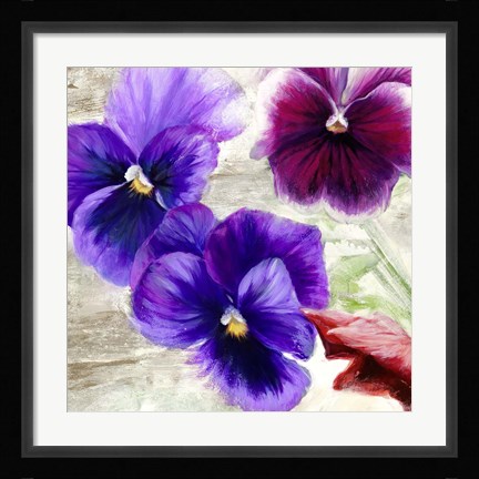 Framed Pansies II Print