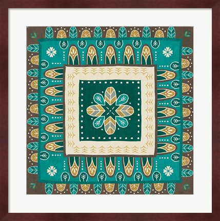 Framed Cool Feathers Tiles III Print