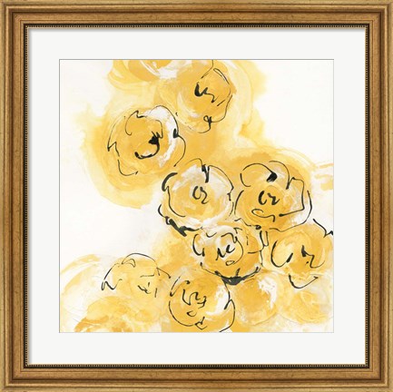 Framed Yellow Roses Anew II Print