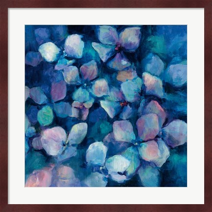 Framed Midnight Blue Hydrangeas Print