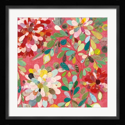 Framed Red and Pink Dahlia II Print