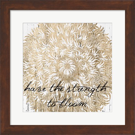 Framed Metallic Floral Quote II Print
