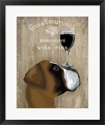 Framed Dog Au Vin Boxer Print