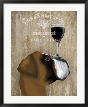 Framed Dog Au Vin Boxer Print
