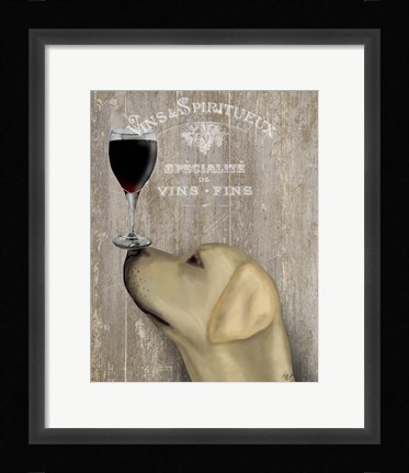 Framed Dog Au Vin Yellow Labrador Print