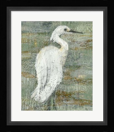 Framed Textured Heron II Print