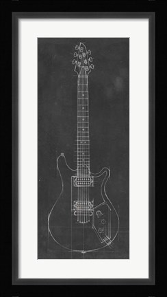 Framed Electric Guitar Blueprint II Print
