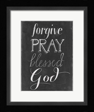 Framed Chalkboard Faith II Print