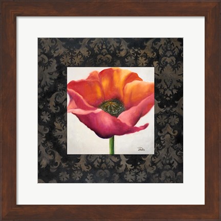 Framed Poppy Flower I Print