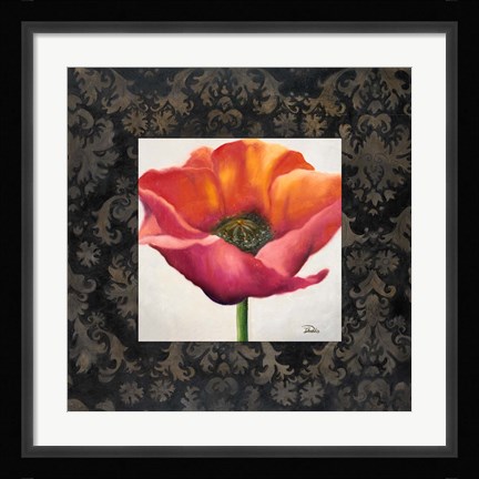 Framed Poppy Flower I Print