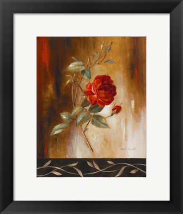 Framed Crimson Rose I Print
